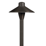 Umbrella Brass Path Light with 6.75″ Shade and 18″ Stem in Antique Bronze and Gun Metal Finishes