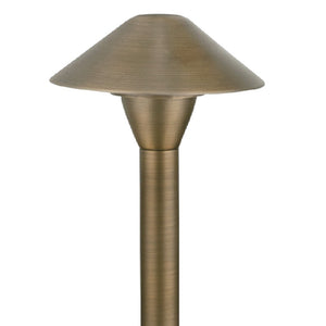 Mini Cone Brass Path Light with 5.25″ Shade and 18″ Stem in Antique Bronze Finish