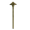 Umbrella 18-inch stem brass path light with 6-inch shade in Antique Bronze, Gun Metal, and Silver Plated finishes for outdoor landscape lighting