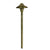 Umbrella 18-inch stem brass path light with 6-inch shade in Antique Bronze, Gun Metal, and Silver Plated finishes for outdoor landscape lighting