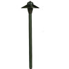 Umbrella 18-inch stem brass path light with 6-inch shade in Antique Bronze, Gun Metal, and Silver Plated finishes for outdoor landscape lighting