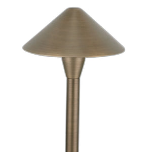 Brass Smart RGB-WW Large Cone Bluetooth Area Light in Antique Bronze finish, with 12″ or 18″ stem, 1–5W LED, 35–380 lumens, for outdoor landscape lighting.