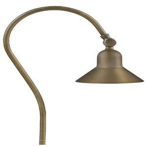 Tulip Bell Path Light in solid brass with Antique Bronze finish, adjustable 5.5-inch shade, clear lens, and frosted lens option for pathways, gardens, and landscape lighting