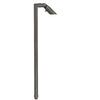 Single Head Path Light in brass with Antique Bronze and Gun Metal finishes, adjustable 18″ or 24″ stem, MR-8 LED compatible, for outdoor pathway lighting.