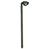 Mini Oval Brass Area Light with 24″ stem, adjustable knuckle, and frosted glass lens, available in Antique Bronze or Gun Metal finish, T3 LED compatible.