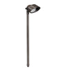 Large Oval Brass Area Light with 24″ stem, adjustable knuckle, and frosted glass lens, available in Antique Bronze or Gun Metal finish, MR-16 LED compatible.