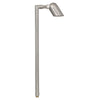 Mini Single Head Brass Path Light with adjustable knuckle, available in Antique Bronze, Gun Metal, and Silver Plated finishes, offered in 12″, 18″, or 24″ stems, MR-16 LED compatible.