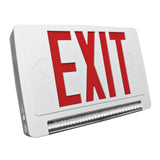 LED exit and emergency lightpipe combo with red green exit sign illumination