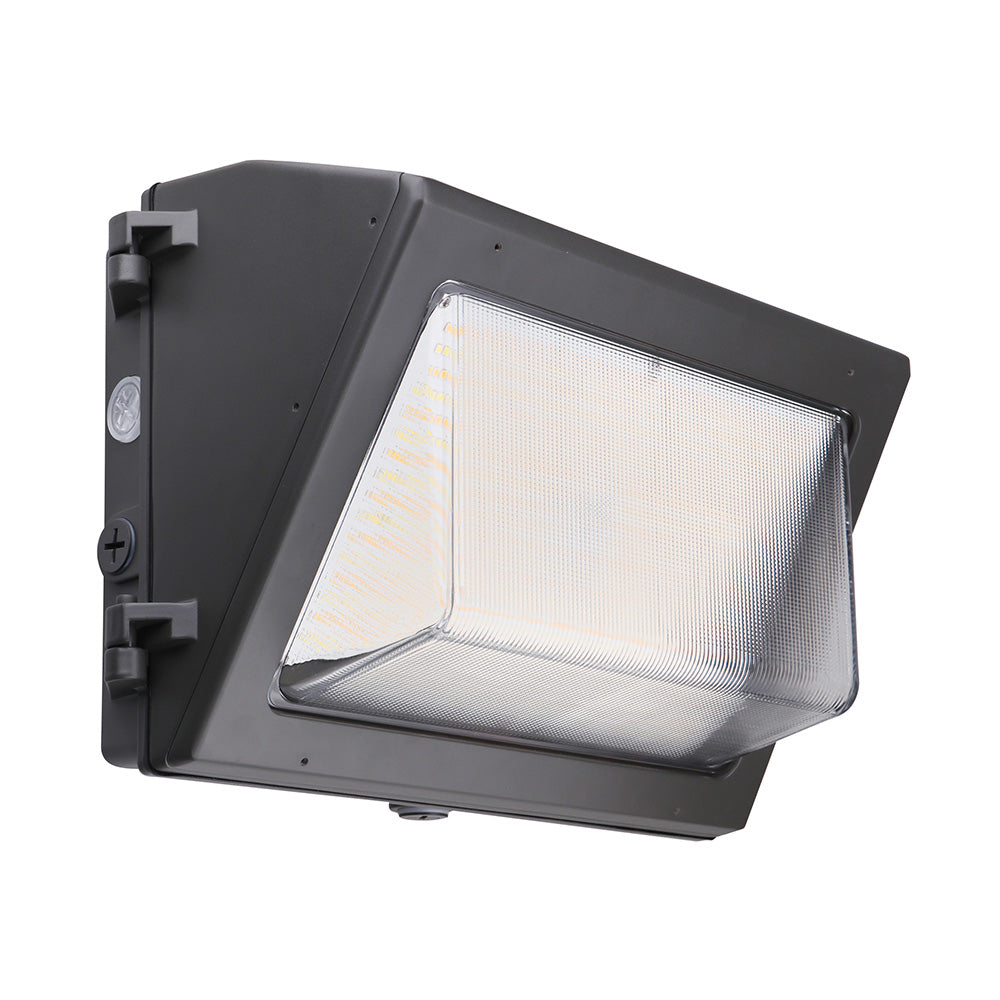 Commercial wall pack security light with built in photocell