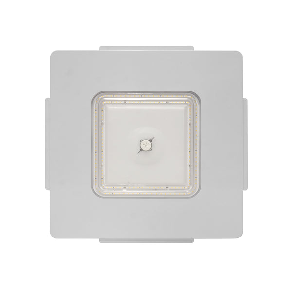 Recessed Canopy LED Luminaire with 11K Lumens, 5000k, Die Cast Aluminum, Powder-Coat White Housing