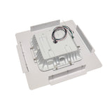 Energy-efficient LED canopy light flush-mounted in ceiling