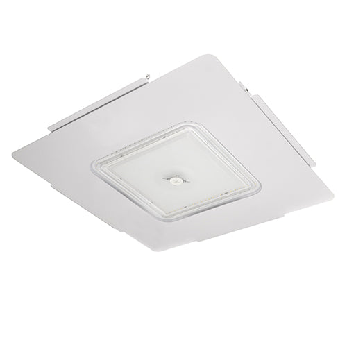 Energy-efficient LED canopy light flush-mounted in ceiling
