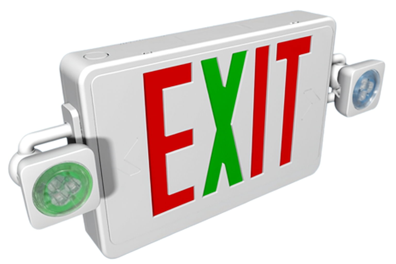 LED emergency exit combo with bi-color indicator and 90-minute backup