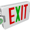 LED Exit & Emergency Light | High-Impact Thermoplastic | Black & White