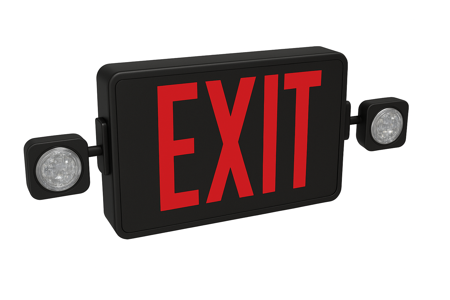 UL listed exit and emergency combo light with white LED heads and remote capacity