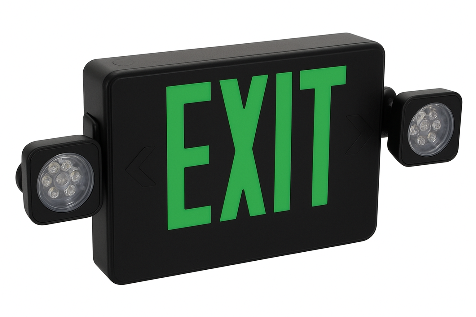 UL listed exit and emergency combo light with white LED heads and remote capacity