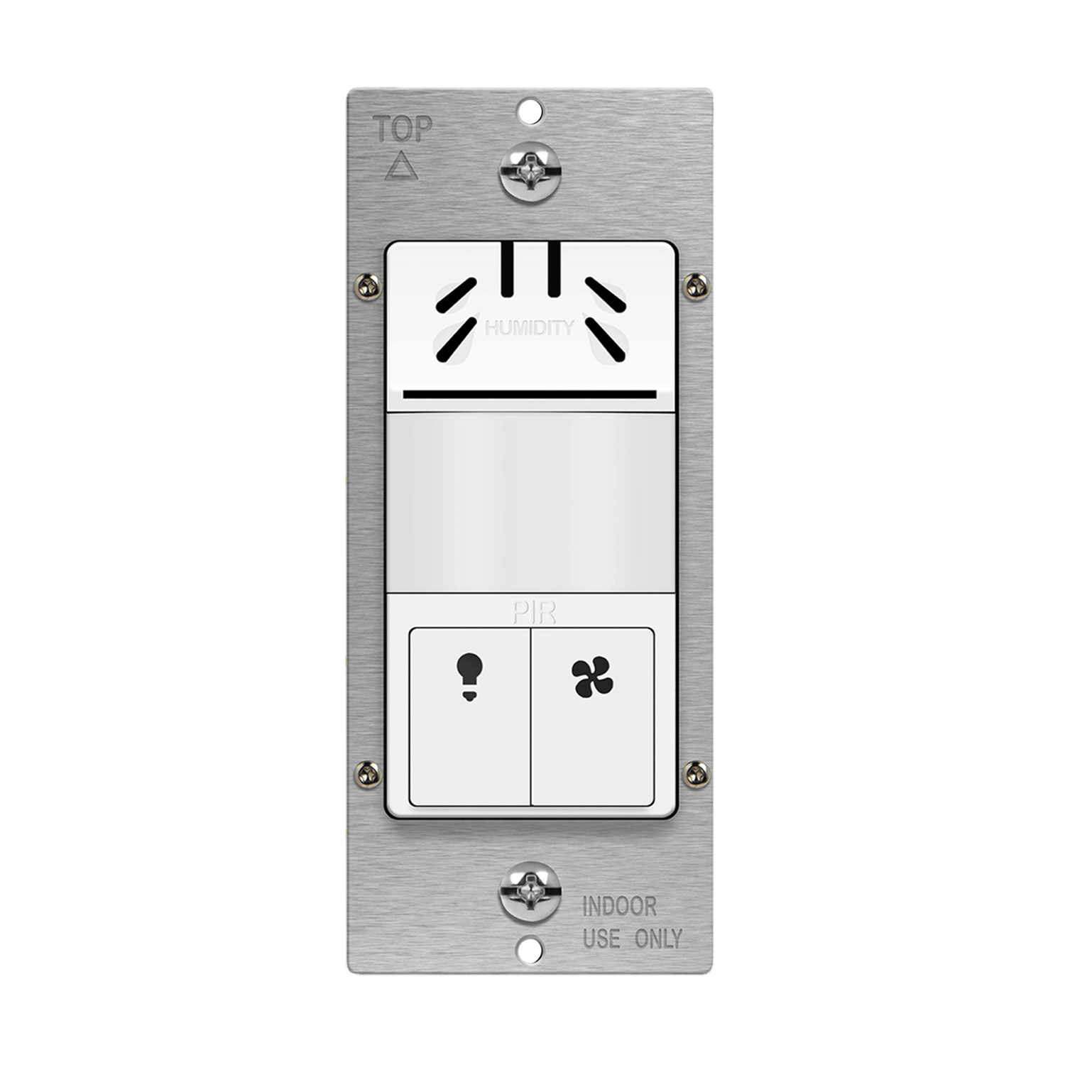 ENERLITES DWHOS dual-load wall switch with 180° PIR motion sensor and humidity-controlled fan
