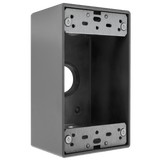 EN1375 gray die-cast aluminum outdoor junction box with mounting lugs