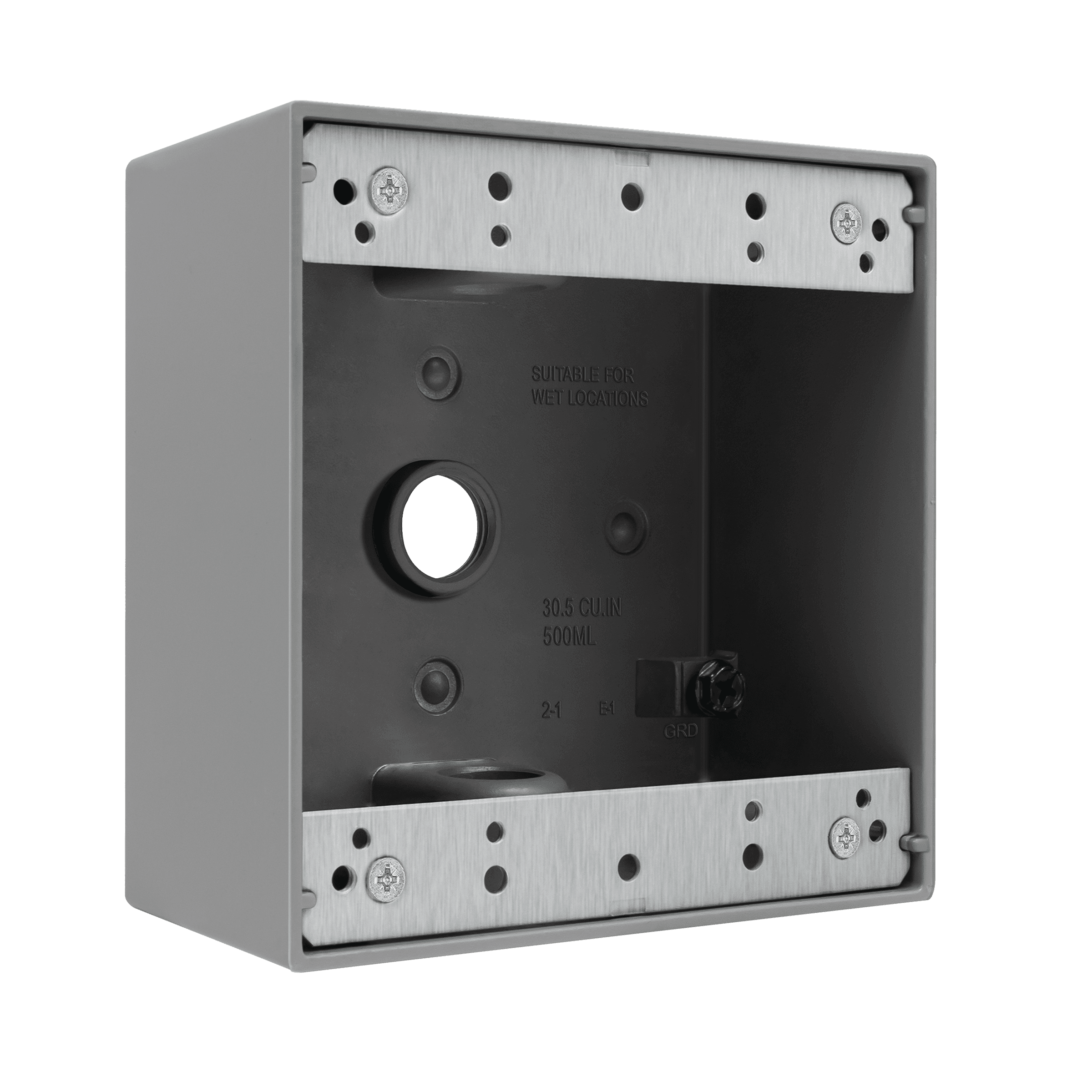 2-Gang 5-Holes 1/2" Weatherproof Box | Enerlites EN2550