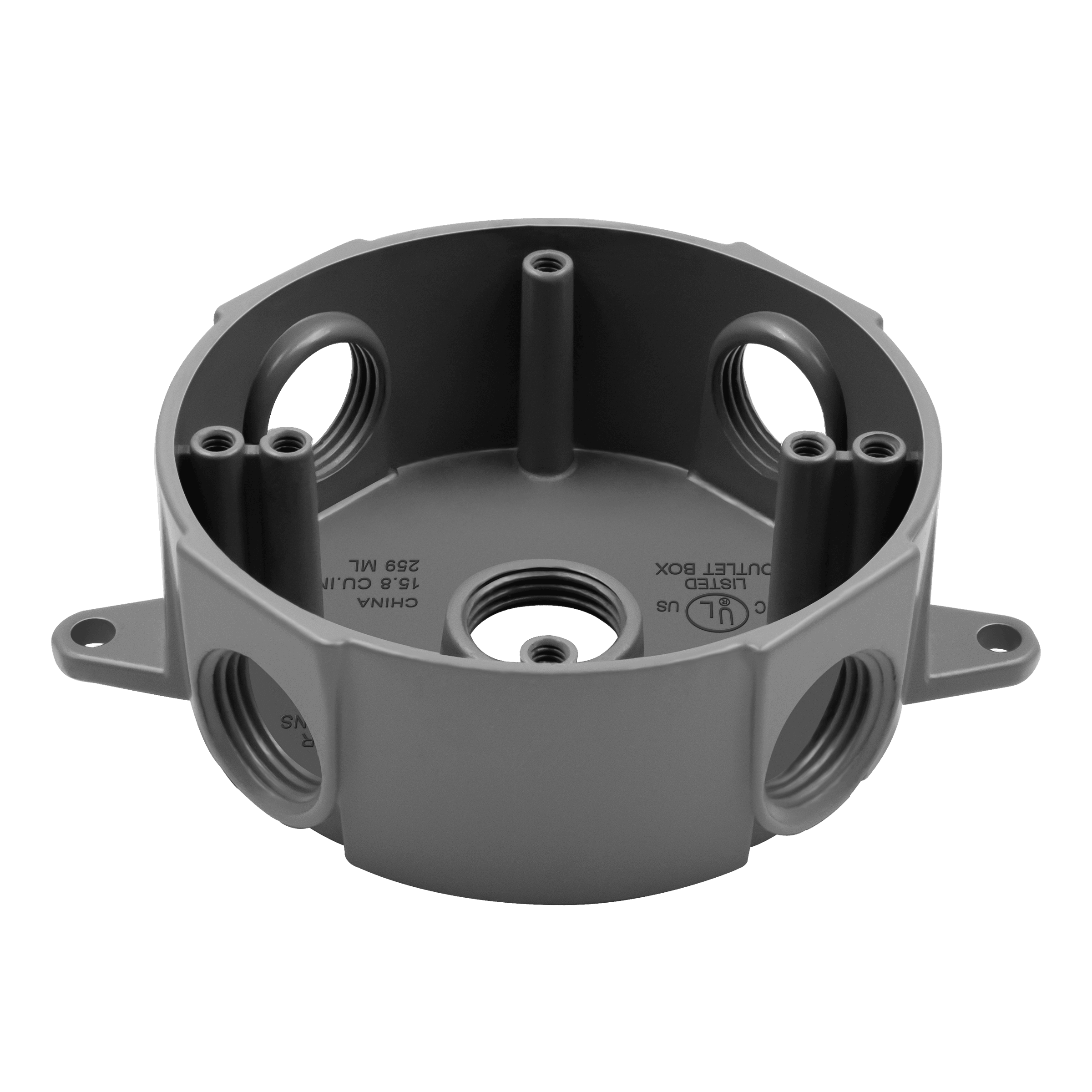 EN4575 heavy-duty die-cast metal outdoor junction box with powder-coated gray finish