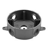 EN4575 heavy-duty die-cast metal outdoor junction box with powder-coated gray finish
