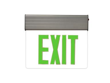 EDGELIT Aluminum Exit Sign ELXTEU with ultra-bright LED, acrylic edgelit panel, and extruded aluminum housing for emergency egress lighting