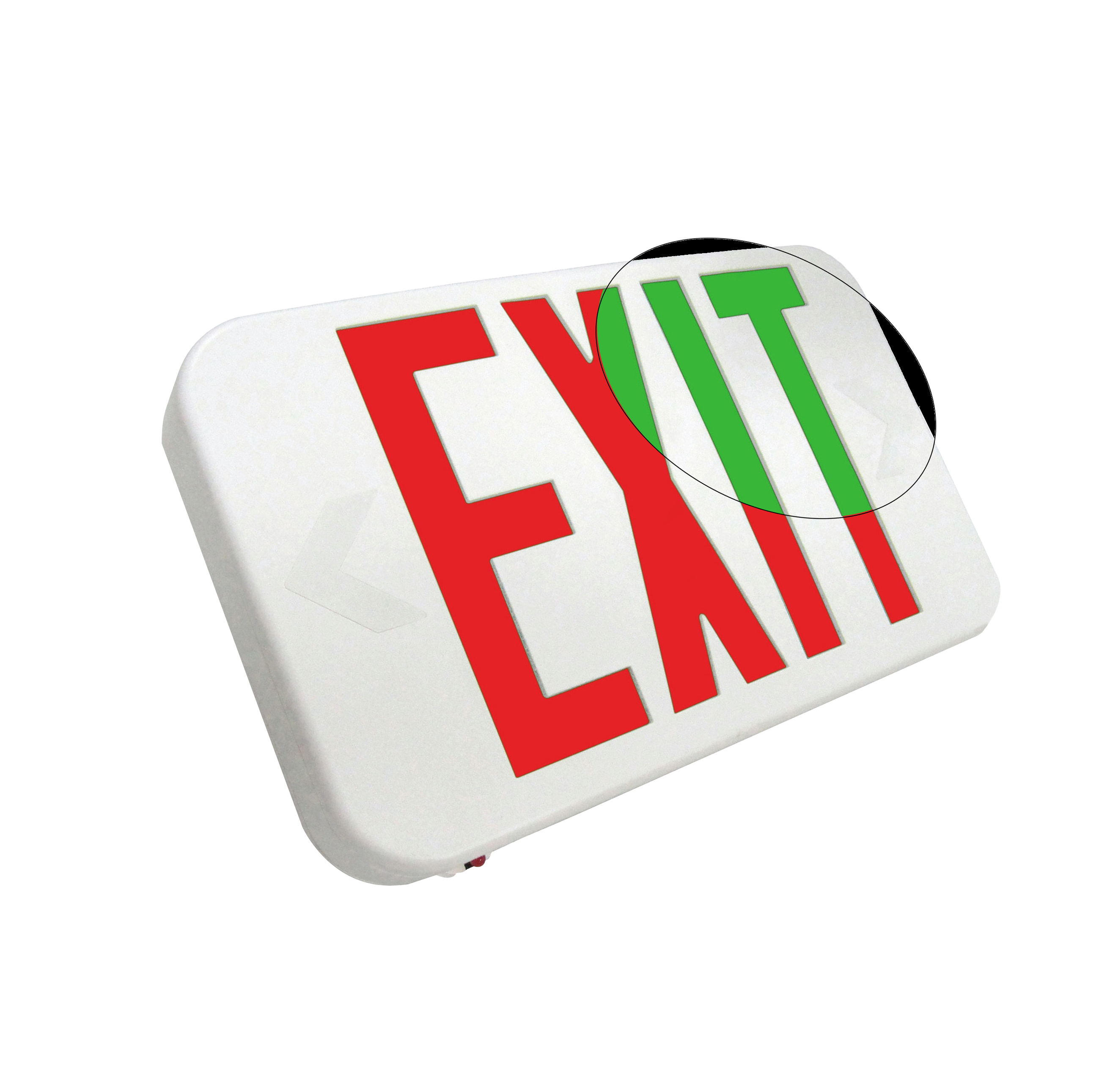 LED Exit Sign Compact Thermoplastic | 120/277V | High Impact Resistant | EZRXTEU-RG