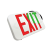 LED exit sign with red green selectable illumination and battery backup