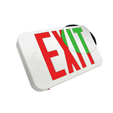 LED exit sign with red green selectable illumination and battery backup