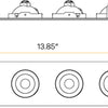 Flarion 3 inch four head floating gimbal LED recessed light white 32W 2800 lumens adjustable 5CCT wet rated ceiling fixture