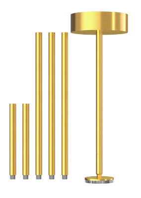 2.5 Inch Surface Mount Adjustable Stem Pendant | Brushed Brass | Jupiter Series | Goodlite G-12544