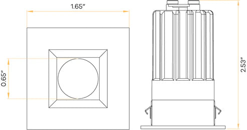 Clip in square trim for Aster mini LED lighting system