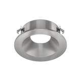 Mini brushed nickel round recessed trim wet rated ceiling fixture