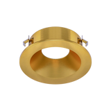 Mini brushed brass round recessed trim wet rated ceiling fixture