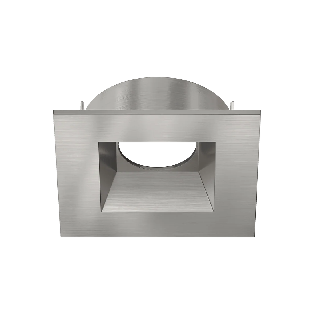 Mini brushed nickel square recessed trim wet rated ceiling fixture