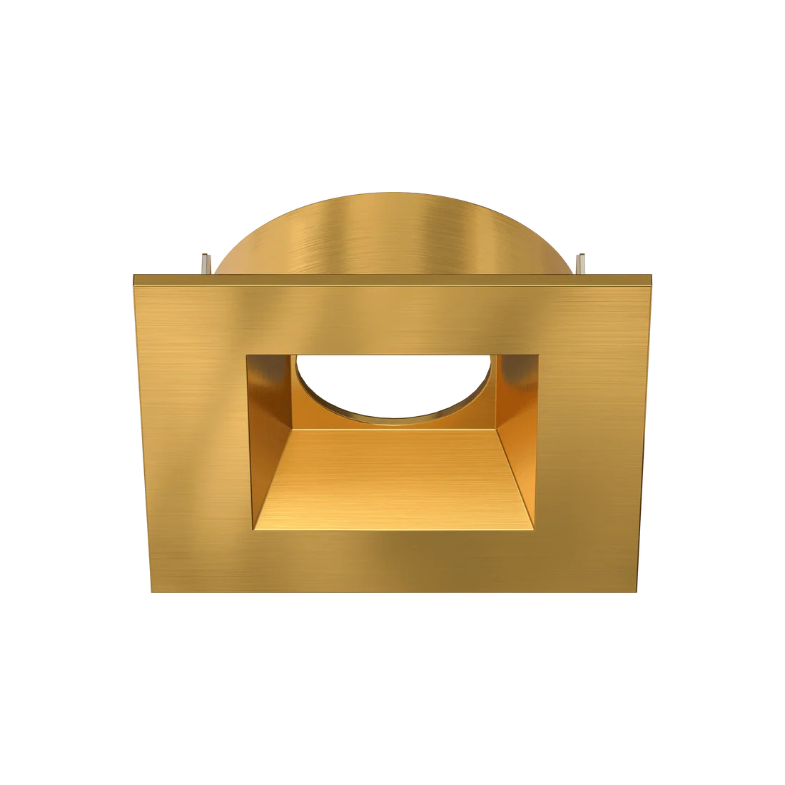 Mini brushed brass square recessed trim wet rated ceiling fixture