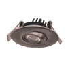 Goodlite 2-inch round recessed gimbal LED downlight with selectable CCT and 5W LED, Saturn Series, adjustable, trimless, energy-efficient lighting for residential and commercial spaces.
