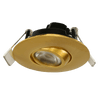 Goodlite 2-inch round recessed gimbal LED downlight with selectable CCT and 5W LED, Saturn Series, adjustable, trimless, energy-efficient lighting for residential and commercial spaces.