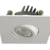 Saturn 2 inch square white LED flushed gimbal recessed light 5W 5CCT selectable 450 lumens 40 degree beam wet rated IC rated