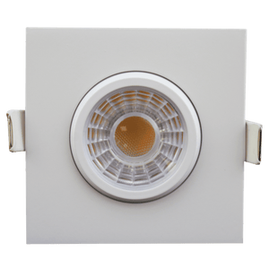 Goodlite 3-inch square recessed gimbal LED downlight, Saturn Series, 8W with selectable CCT, modern adjustable lighting for residential and commercial ceilings.