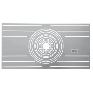 Flat new construction plate with multiple round cutout sizes for recessed lighting - Available at Electrical Marketplace