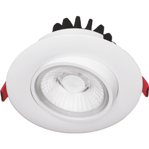 4-inch Round Flushed Recessed Gimbal LED Downlight – Saturn Series, 14W, Adjustable, Selectable CCT – Modern Slim Ceiling Light for Residential and Commercial Use