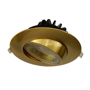 G-20005-saturn-4-inch-round-flushed-gimbal-led-downlight-brushed-brass - Available at Electrical Marketplace