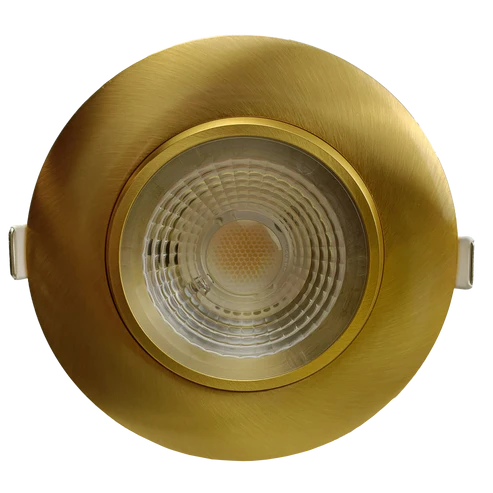 Architectural-brushed-brass-four-inch-recessed-gimbal-led-downlight-fixture