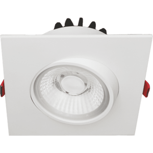 Saturn 4 inch square flush gimbal LED downlight 14W 5CCT white recessed light - Available at Electrical Marketplace