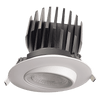 Goodlite 4-inch round flushed recessed gimbal high output LED downlight, Saturn Series, 20W with selectable CCT, modern adjustable lighting for commercial and residential ceilings