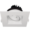 Goodlite 4-inch square regressed gimbal LED downlight, Saturn Series, 14W with selectable CCT, adjustable directional lighting for residential and commercial ceilings