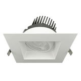 Saturn 6 inch square regress gimbal LED downlight available in white and black finishes