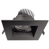 Saturn 6 inch square regress gimbal LED downlight available in white and black finishes