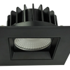 5-inch square regress LED luminaire in white and black with selectable wattage and CCT, high-CRI recessed downlight for architectural lighting